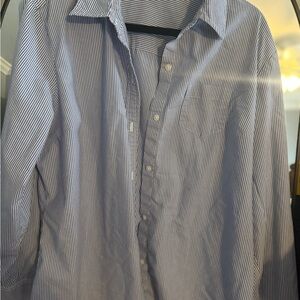 GAP Light Blue & White Pinstripe Dress Shirt